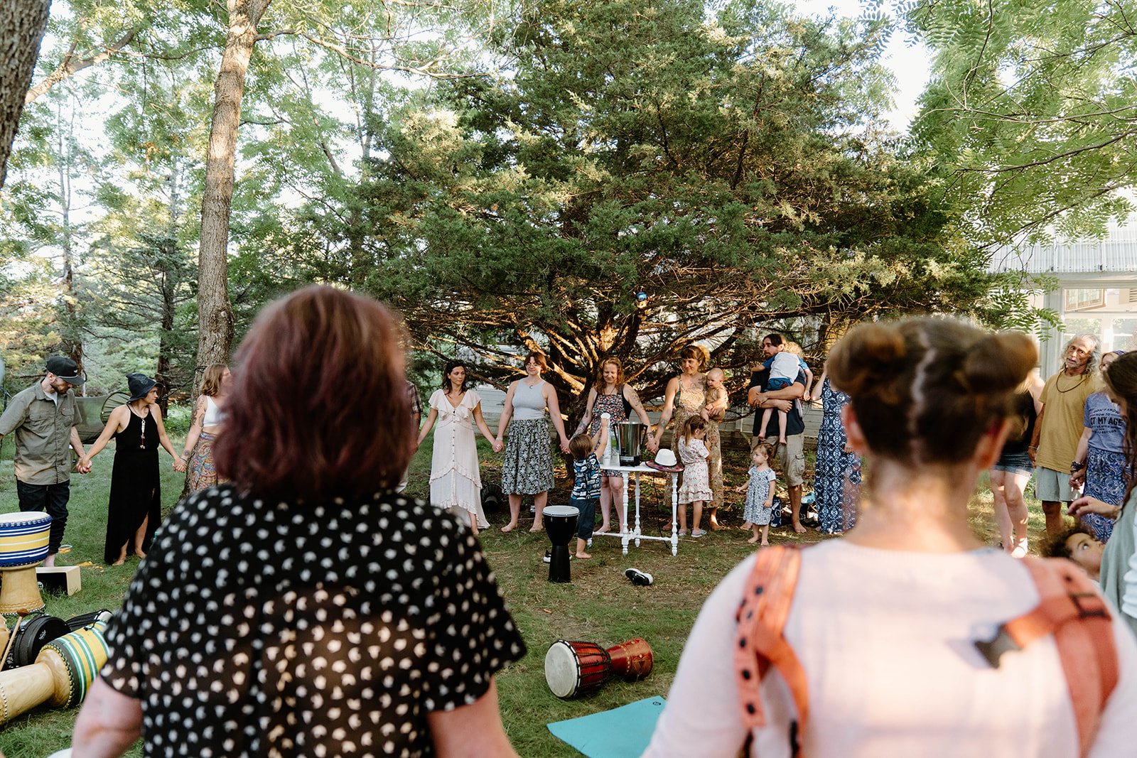 A sound bath session with singing bowls